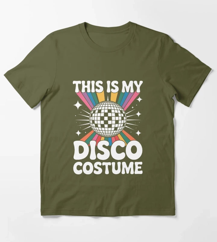 1970s Disco Party 70s T-Shirt Olive Green