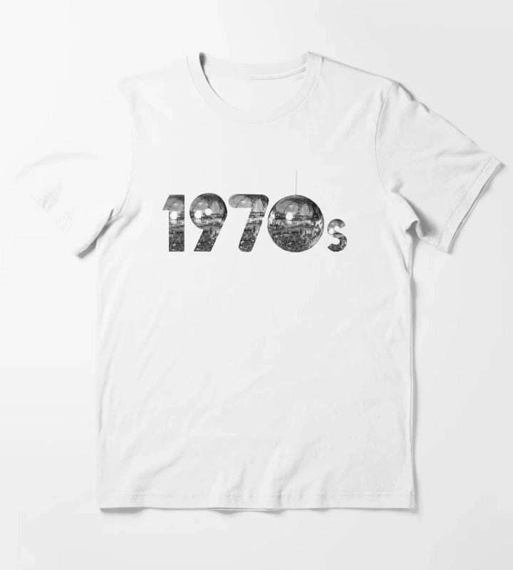 1970s Silver Disco Years T-Shirt White