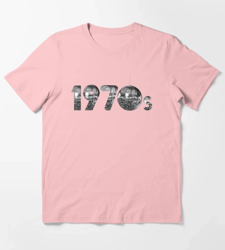 1970s Silver Disco Years T-Shirt Dark Grey