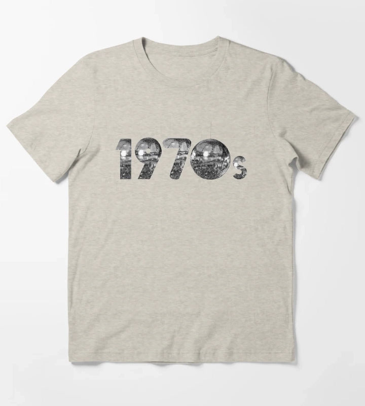1970s Silver Disco Years T-Shirt Cream