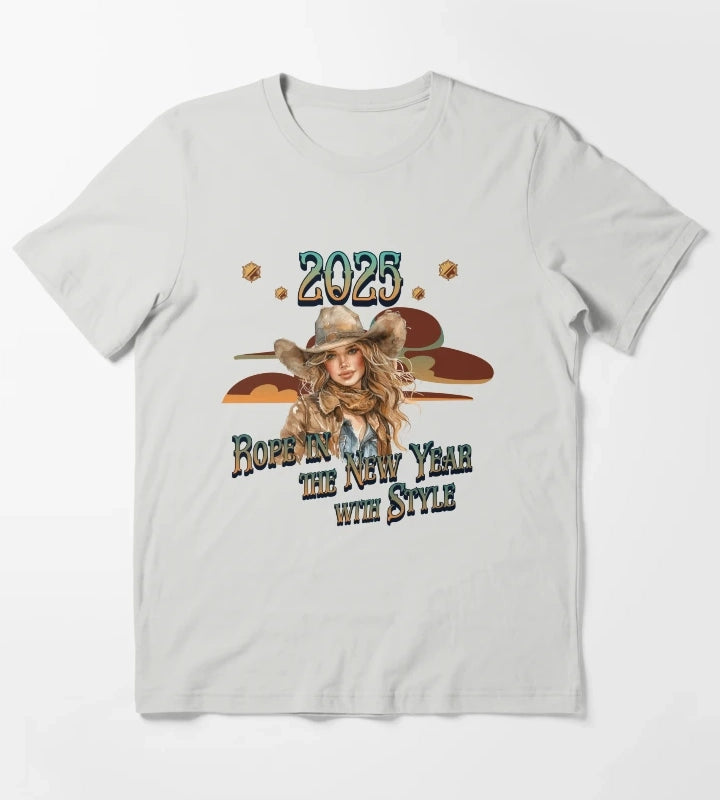 2025 Rope In The New Year With Style design T-Shirt Light Grey