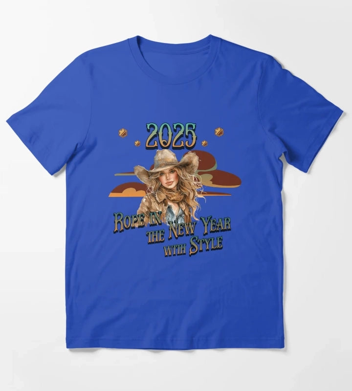 2025 Rope In The New Year With Style design T-Shirt Blue