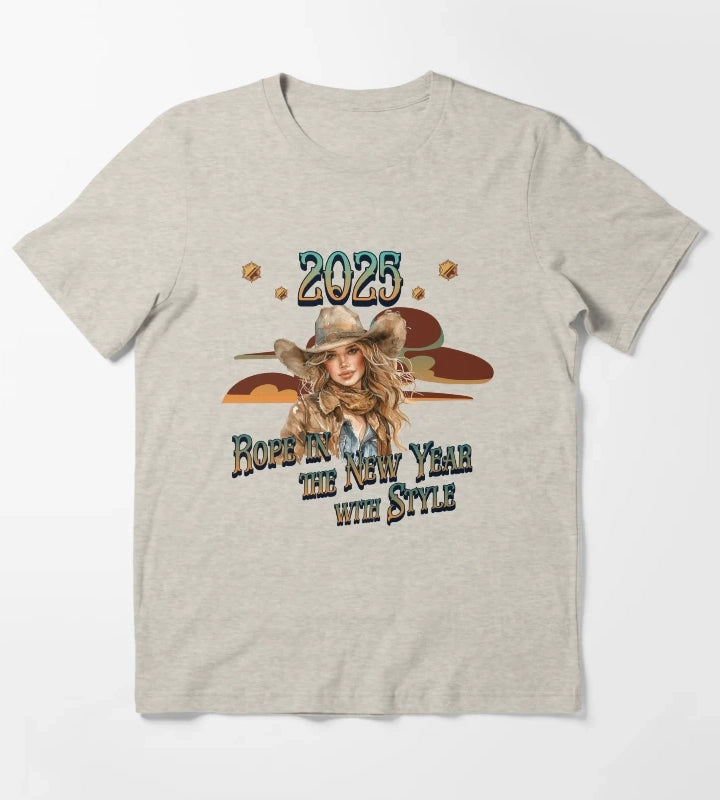 2025 Rope In The New Year With Style design T-Shirt Cream