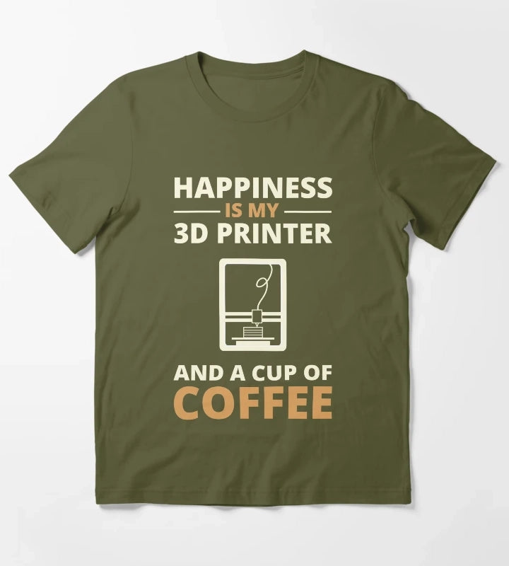 3d Printing Coffee T-Shirt Olive Green