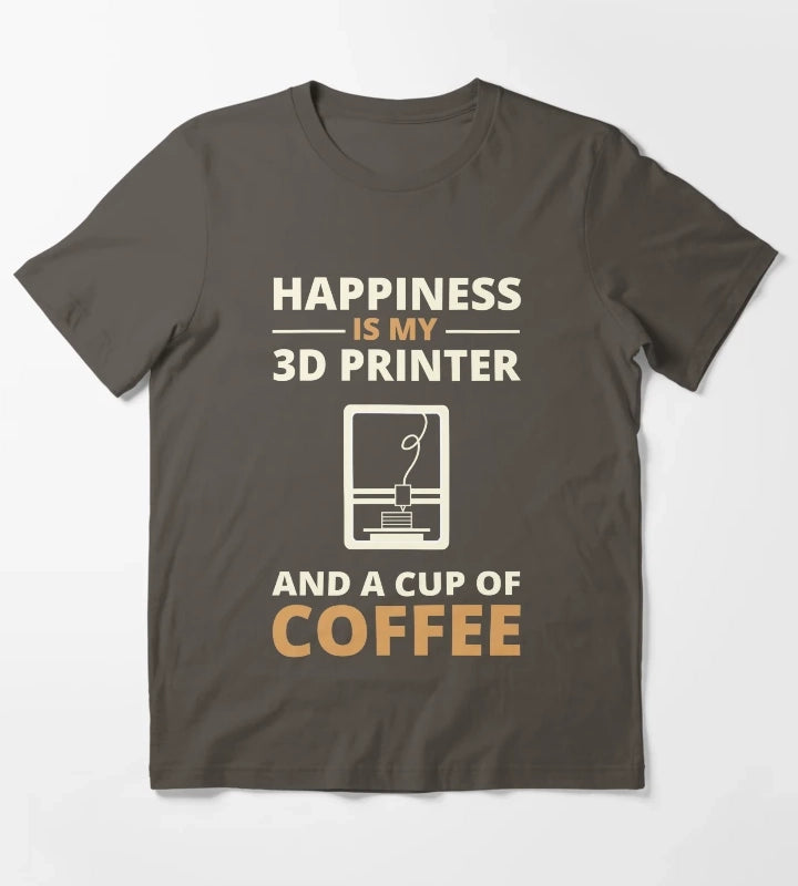 3d Printing Coffee T-Shirt Dark Grey