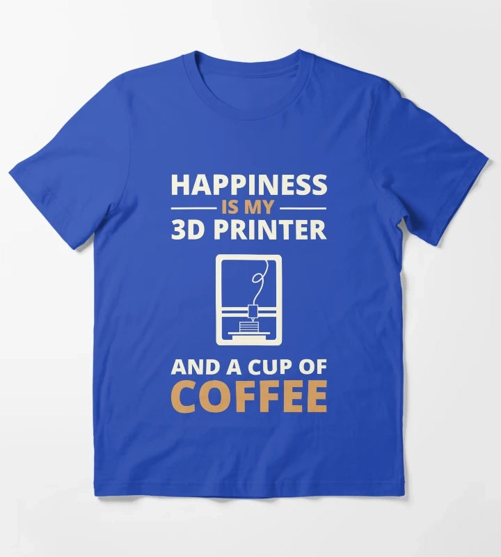 3d Printing Coffee T-Shirt Blue