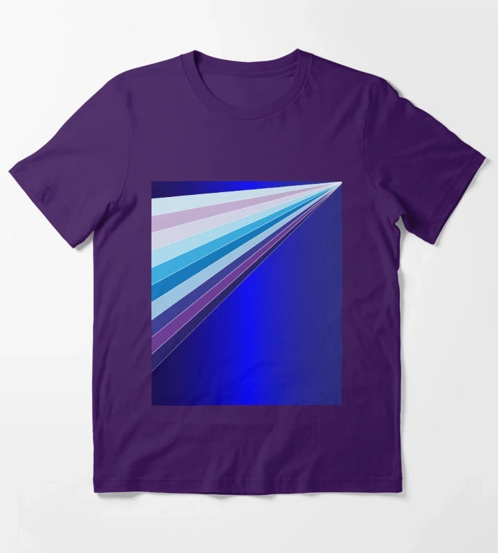 65 MCMLXV Retro 70s Disco Blue Streaks of Light Pattern T-Shirt Purple