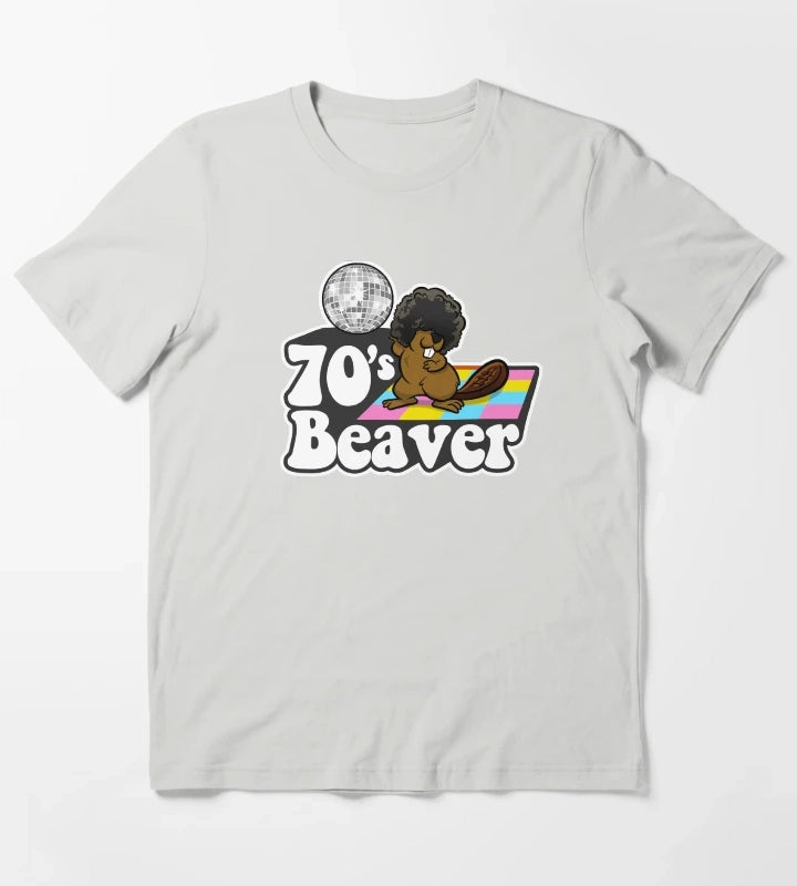 70s Beaver T-Shirt Light Grey