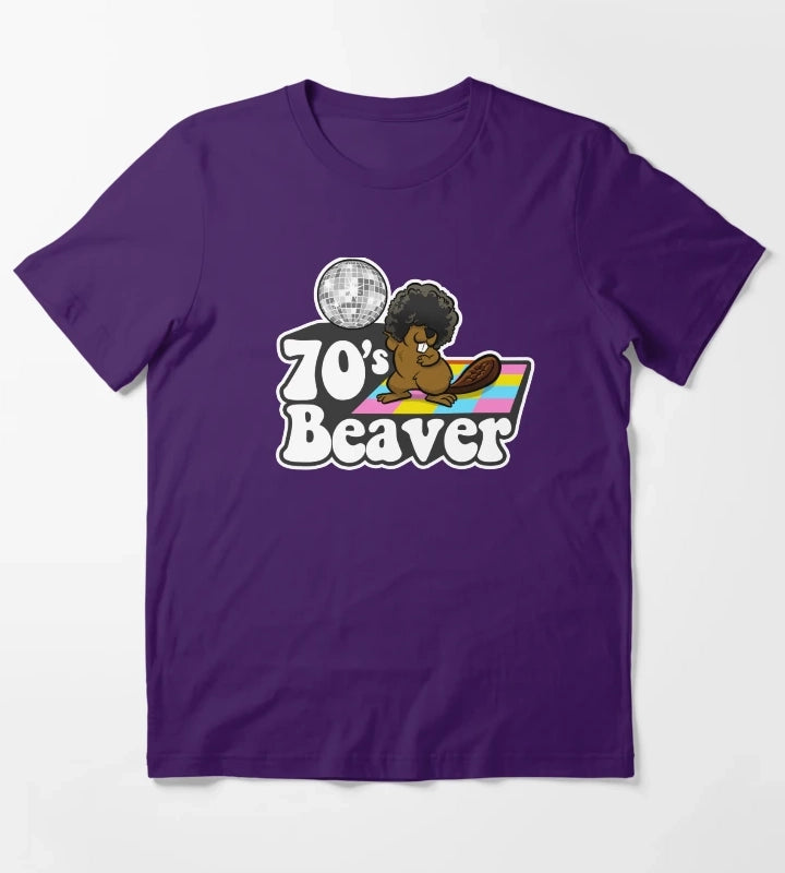70s Beaver T-Shirt Purple