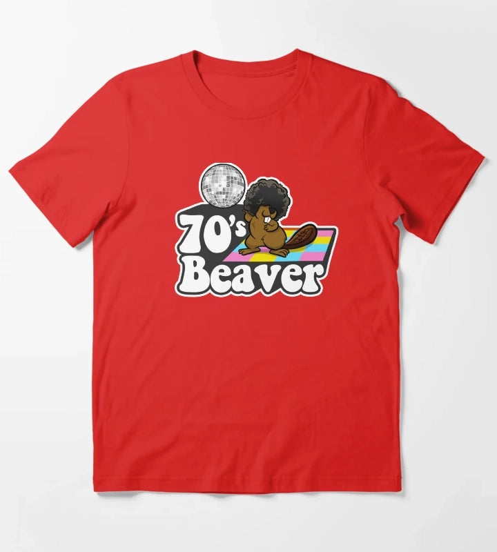 70s Beaver T-Shirt Red