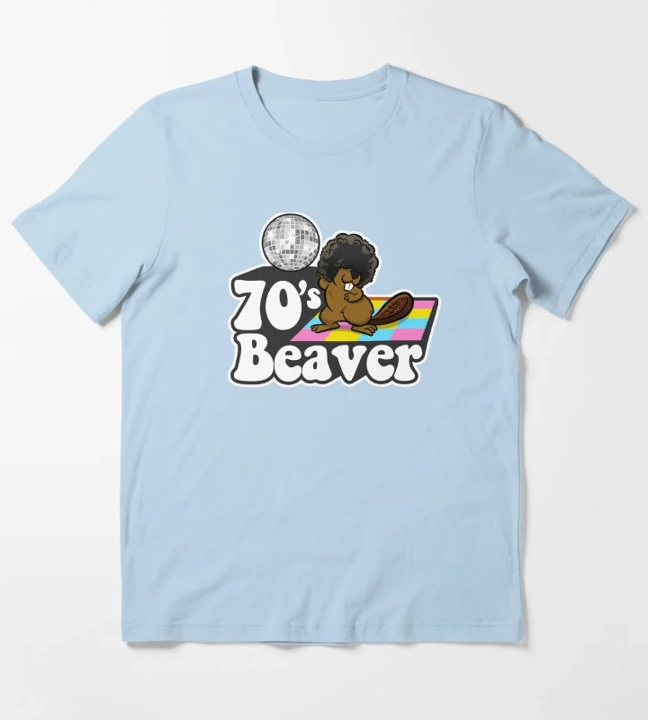 70s Beaver T-Shirt Sky Blue