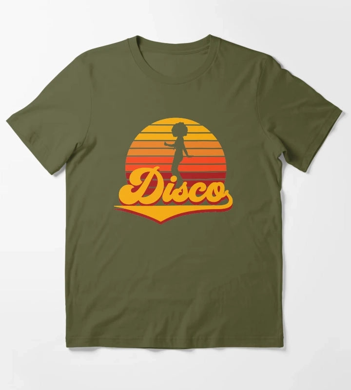 70s Disco Soul T-Shirt Olive Green