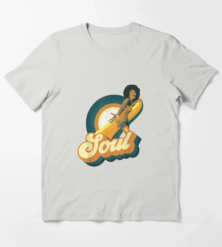 70s Funk Afro Disco Soul T-Shirt Light Grey