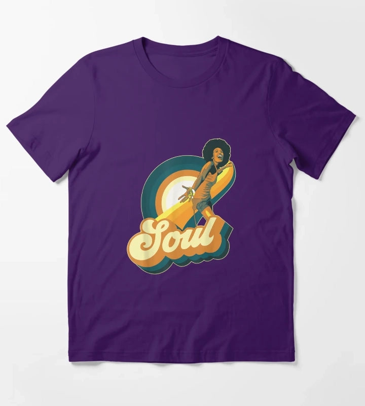 70s Funk Afro Disco Soul T-Shirt Purple