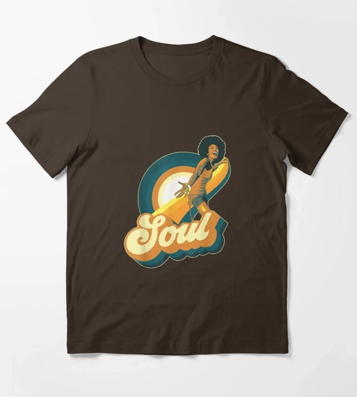 70s Funk Afro Disco Soul T-Shirt Brown