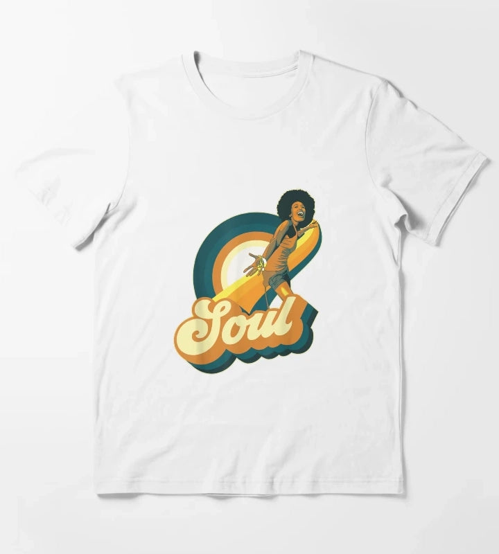 70s Funk Afro Disco Soul T-Shirt White