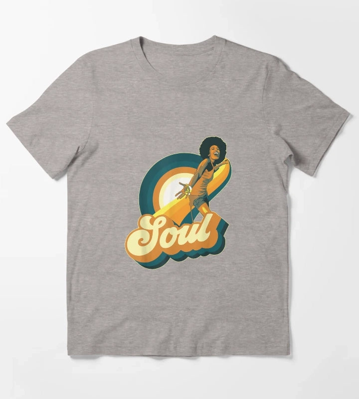 70s Funk Afro Disco Soul T-Shirt Heather Grey