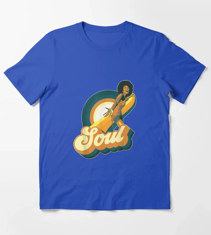 70s Funk Afro Disco Soul T-Shirt Blue