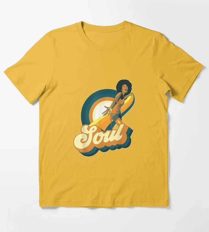 70s Funk Afro Disco Soul T-Shirt Yellow