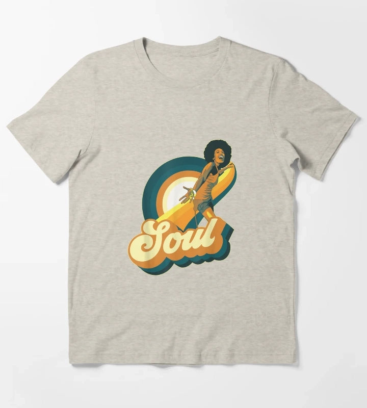 70s Funk Afro Disco Soul T-Shirt Cream