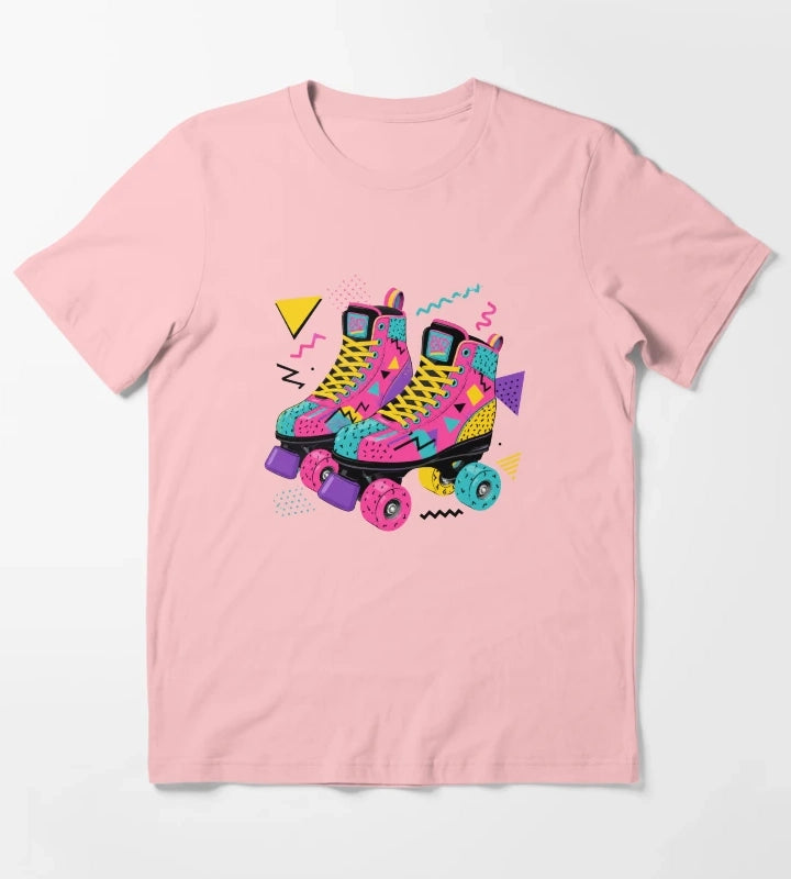 80s Retro Roller Skate Disco Vibes T-Shirt Dark Grey