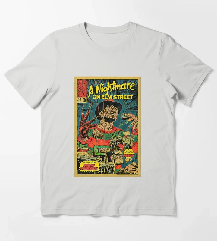 90s 80s horror film T-Shirt Light Grey