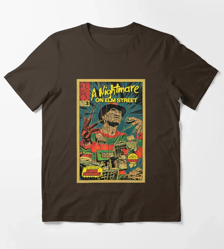 90s 80s horror film T-Shirt Brown