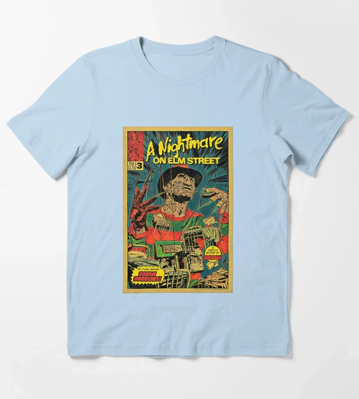 90s 80s horror film T-Shirt Sky Blue