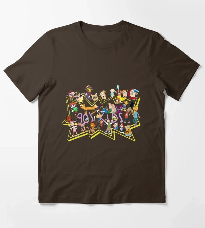 90s Kid Nickelodeon T-Shirt Brown