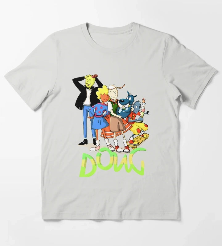 90s Skater Cartoon Character T-Shirt Light Grey
