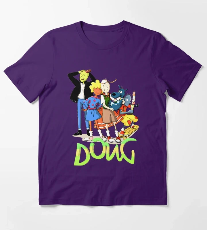 90s Skater Cartoon Character T-Shirt Purple