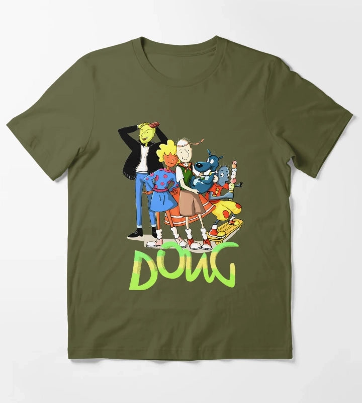 90s Skater Cartoon Character T-Shirt Olive Green