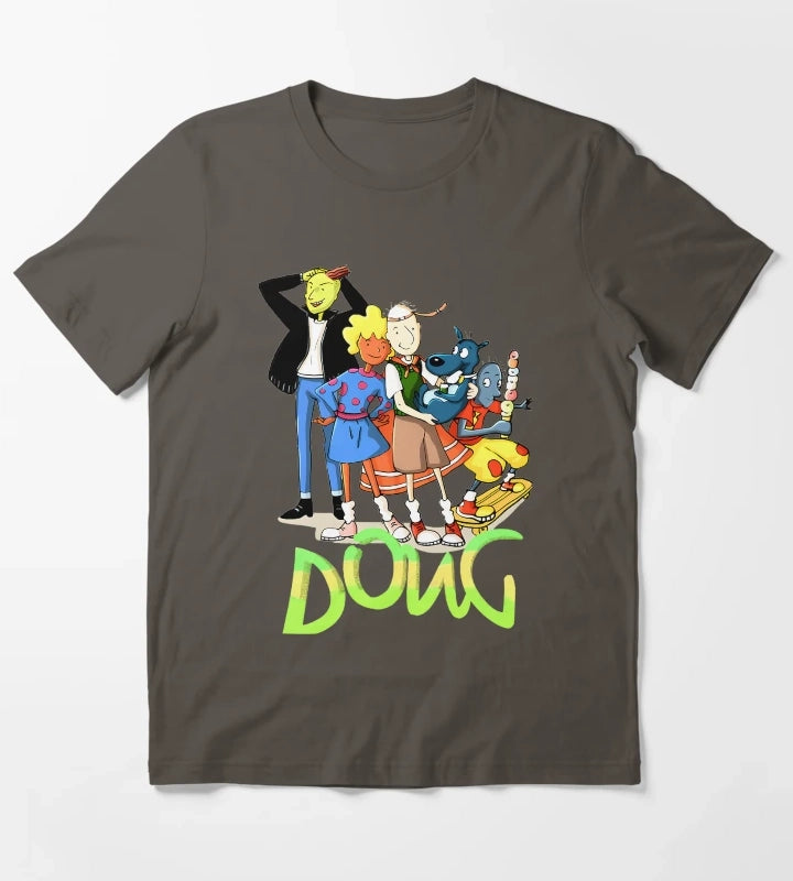 90s Skater Cartoon Character T-Shirt Dark Grey