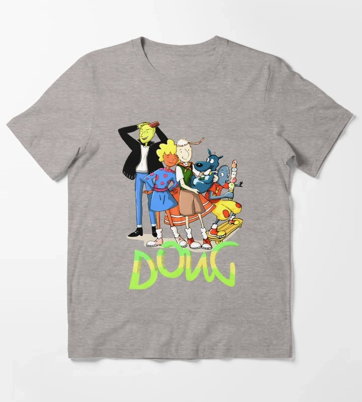 90s Skater Cartoon Character T-Shirt Heather Grey