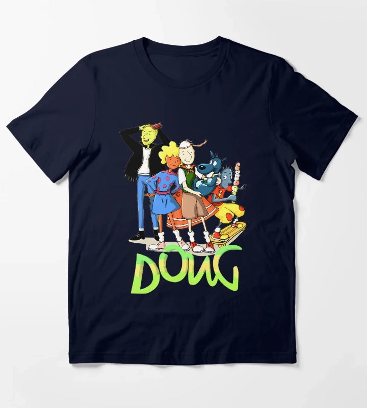 90s Skater Cartoon Character T-Shirt Navy
