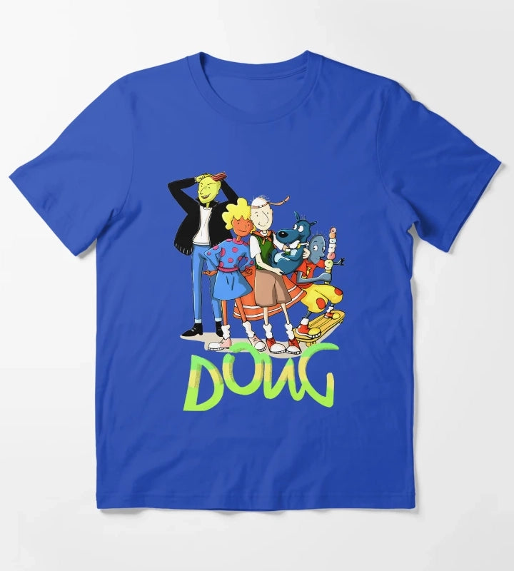 90s Skater Cartoon Character T-Shirt Blue