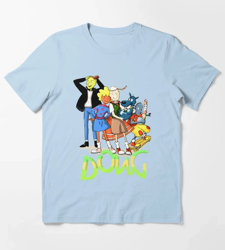 90s Skater Cartoon Character T-Shirt Sky Blue