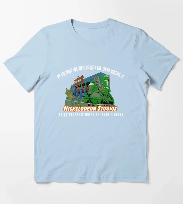 90s Taped Before A Live Studio Audience Nickelodeon Studios Tribute T-Shirt Sky Blue