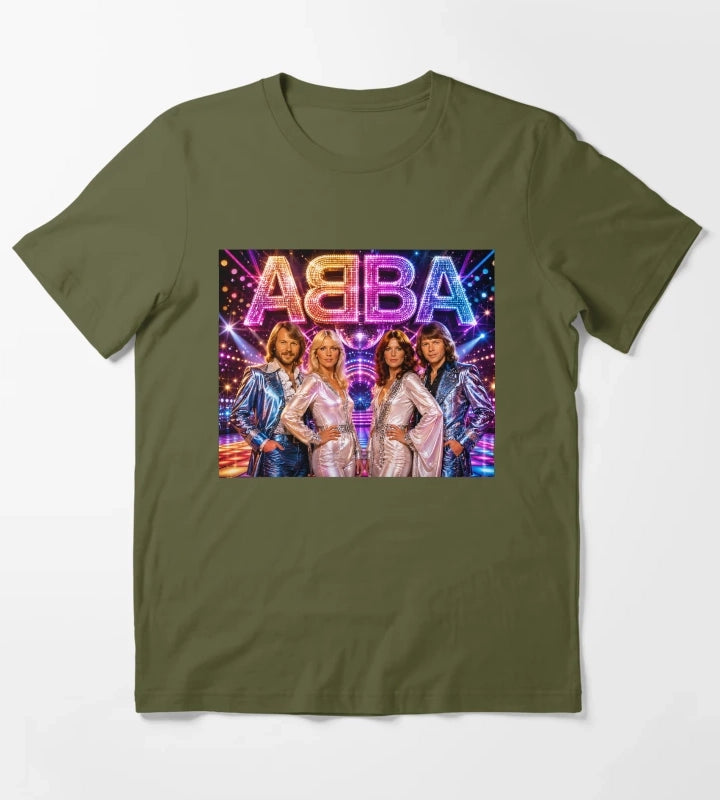 ABBA Flashy Press moment T-Shirt Olive Green