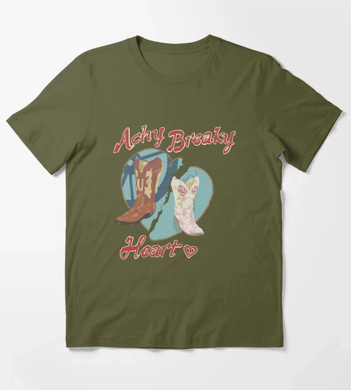 ACHY BREAKY HEART T-Shirt Olive Green