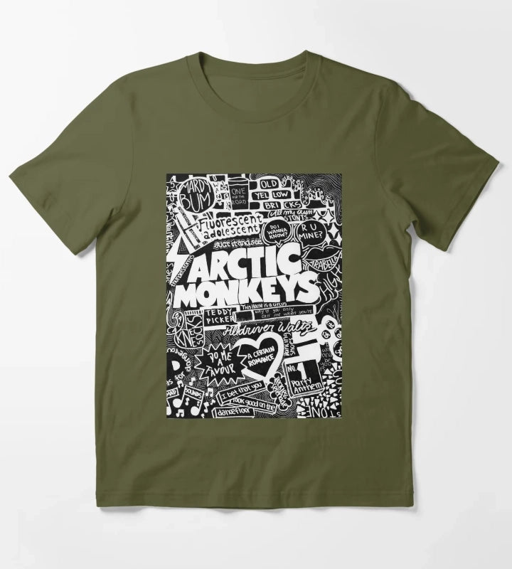 AM Typo T-Shirt Olive Green