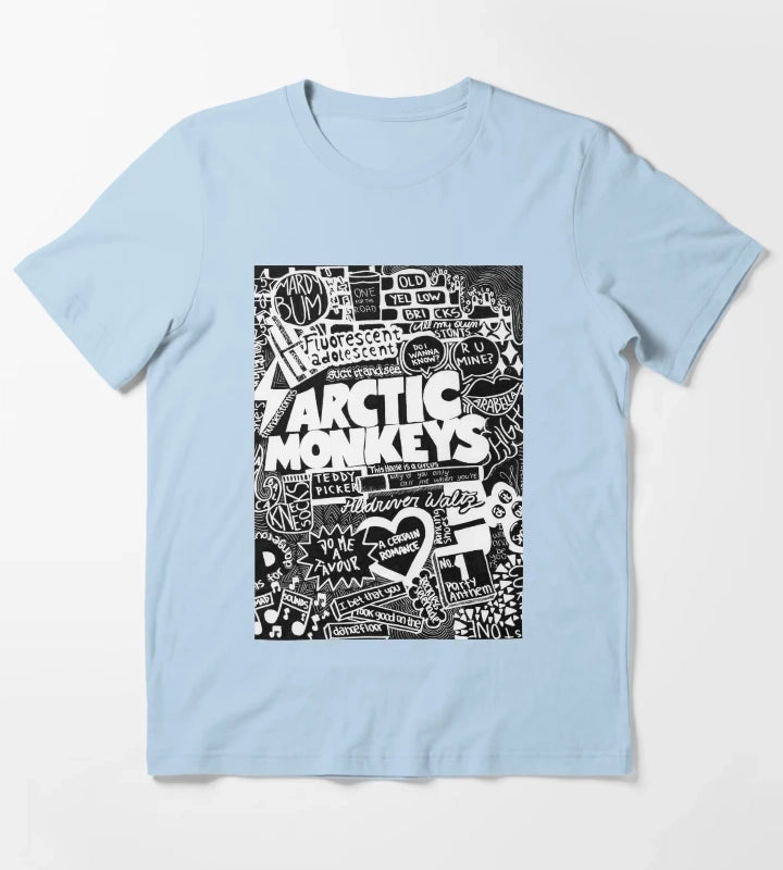 AM Typo T-Shirt Sky Blue