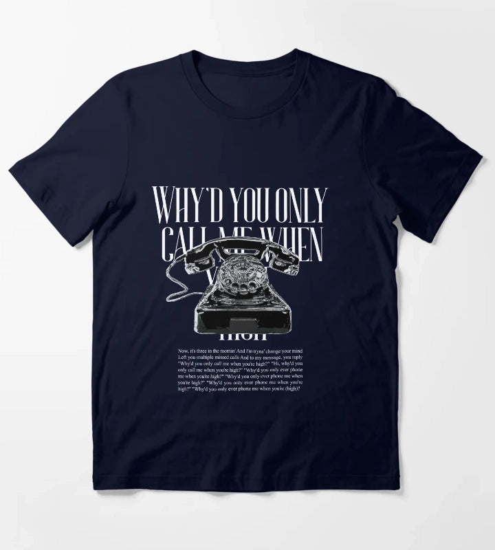 ARTIC MONKEYS Whyd You Only Call Me When Youre High T-Shirt Navy