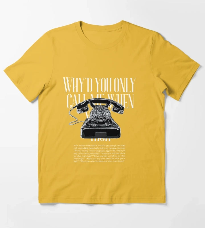 ARTIC MONKEYS Whyd You Only Call Me When Youre High T-Shirt Yellow