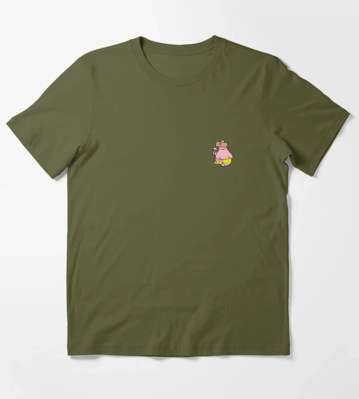 A Little Star Trying His Best Kawaii Patrick Aesthetic T-Shirt Olive Green