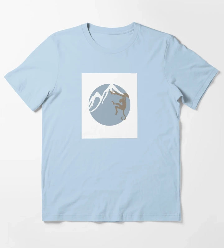 A Monkey in the Arctic Animal Pets T-Shirt Sky Blue