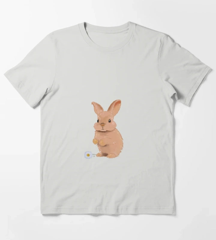 A bunny with daisies T-Shirt Light Grey