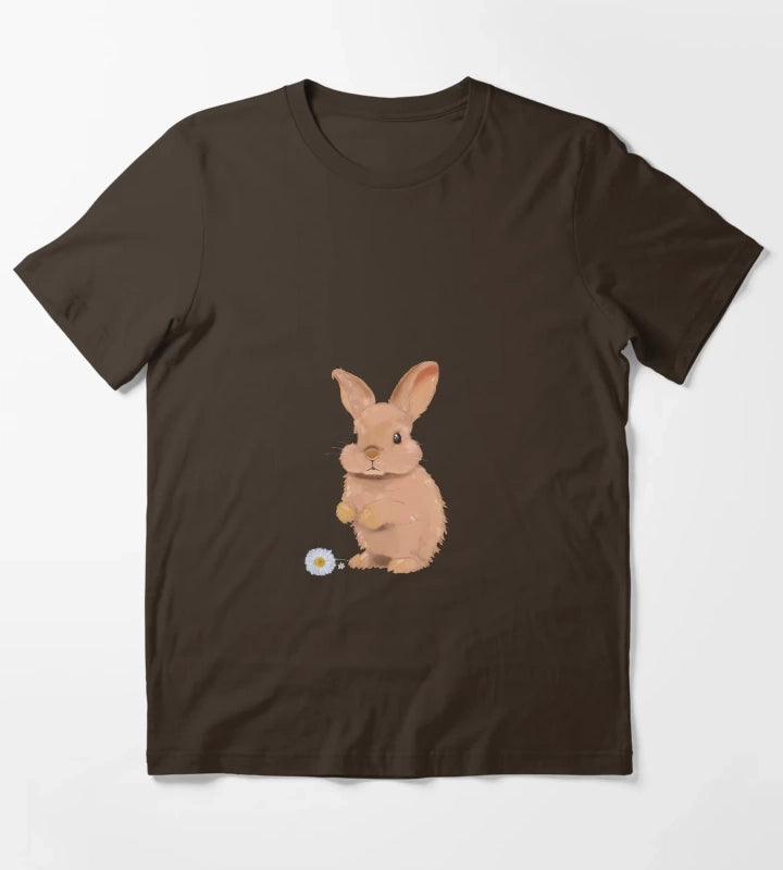 A bunny with daisies T-Shirt Brown
