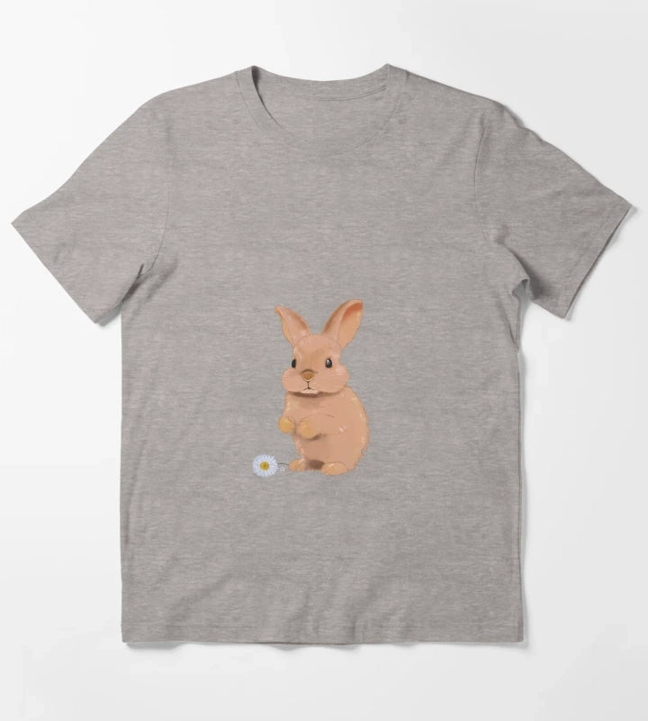 A bunny with daisies T-Shirt Heather Grey