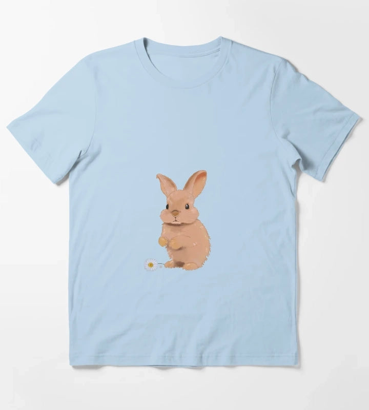 A bunny with daisies T-Shirt Sky Blue